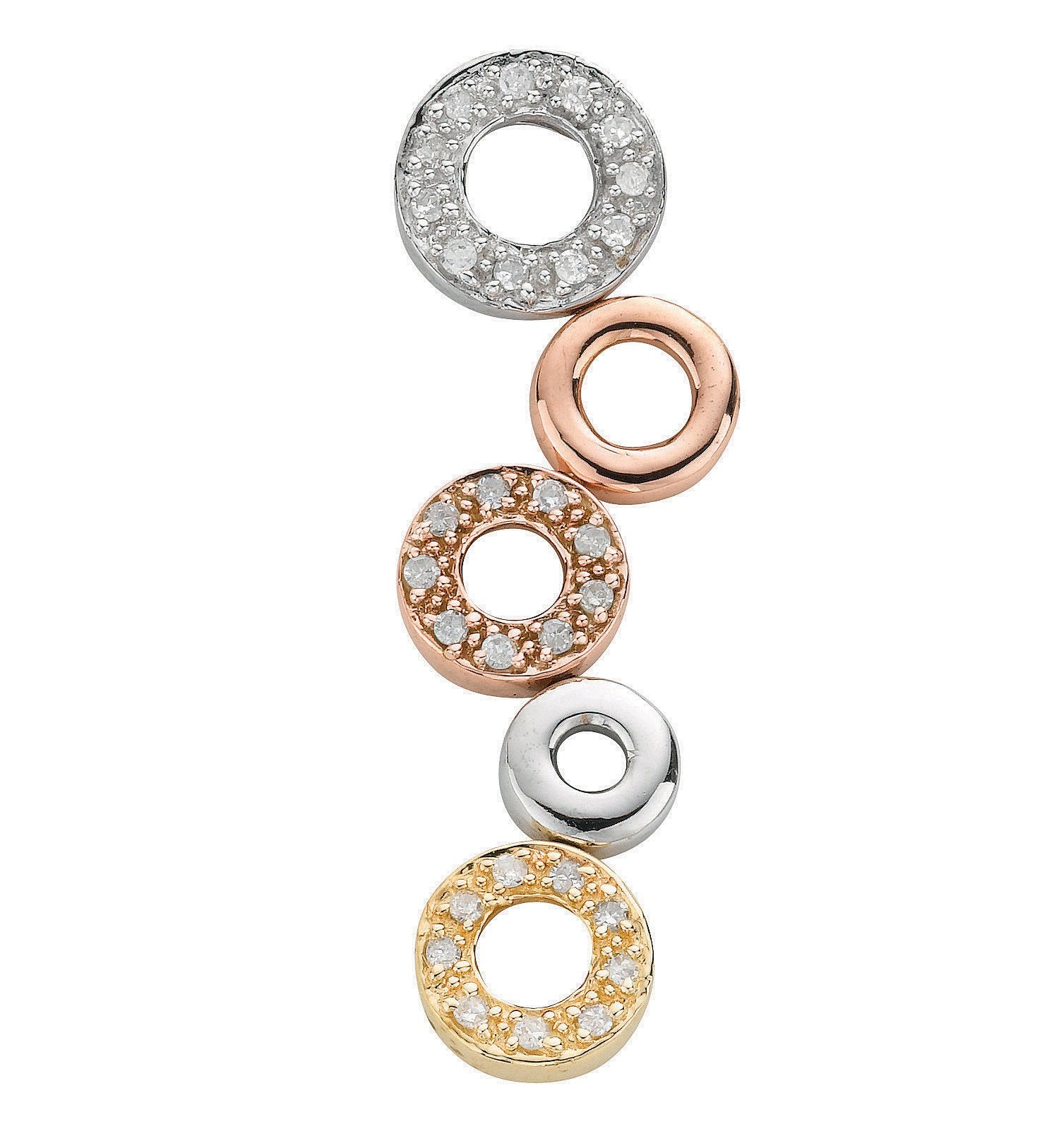 9ct Three Colour Gold 0.18ct Diamond Drop Pendant - Fine Necklace - Certified Authentic – Luxury Jewellery by Imperial